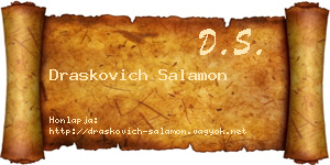 Draskovich Salamon névjegykártya